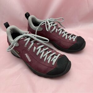Asolo Gore-Tex Trail Hiking Shoes Burgundy Vibram Sole Womens 7.5